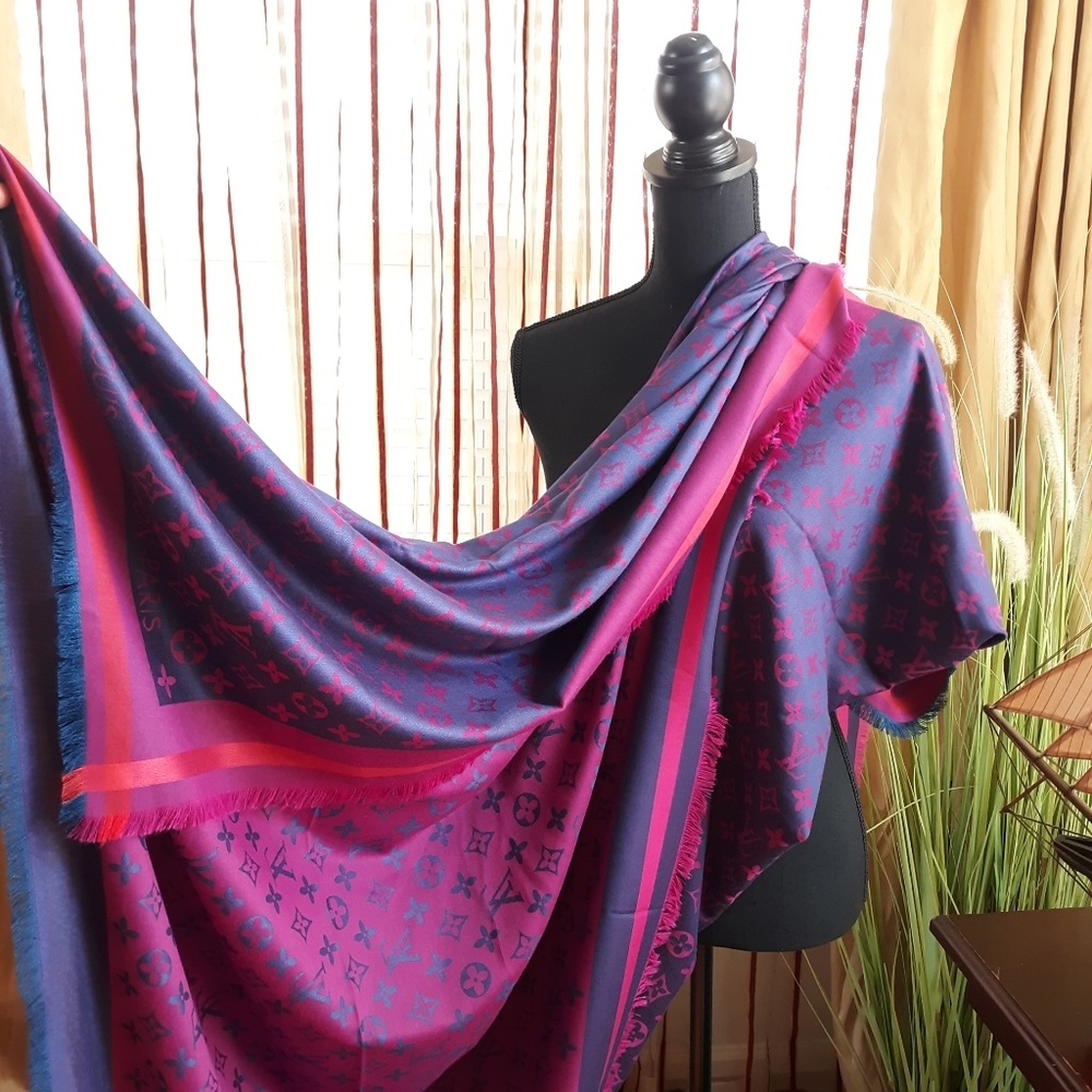 Two-tone two-sided LV shaw Purple pink
